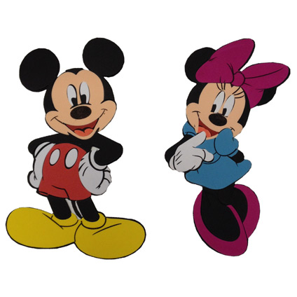 Mickey, Minnie fali dekorációk. Mérete: Kb 25 x 14 cm. Ára: 500.- /db